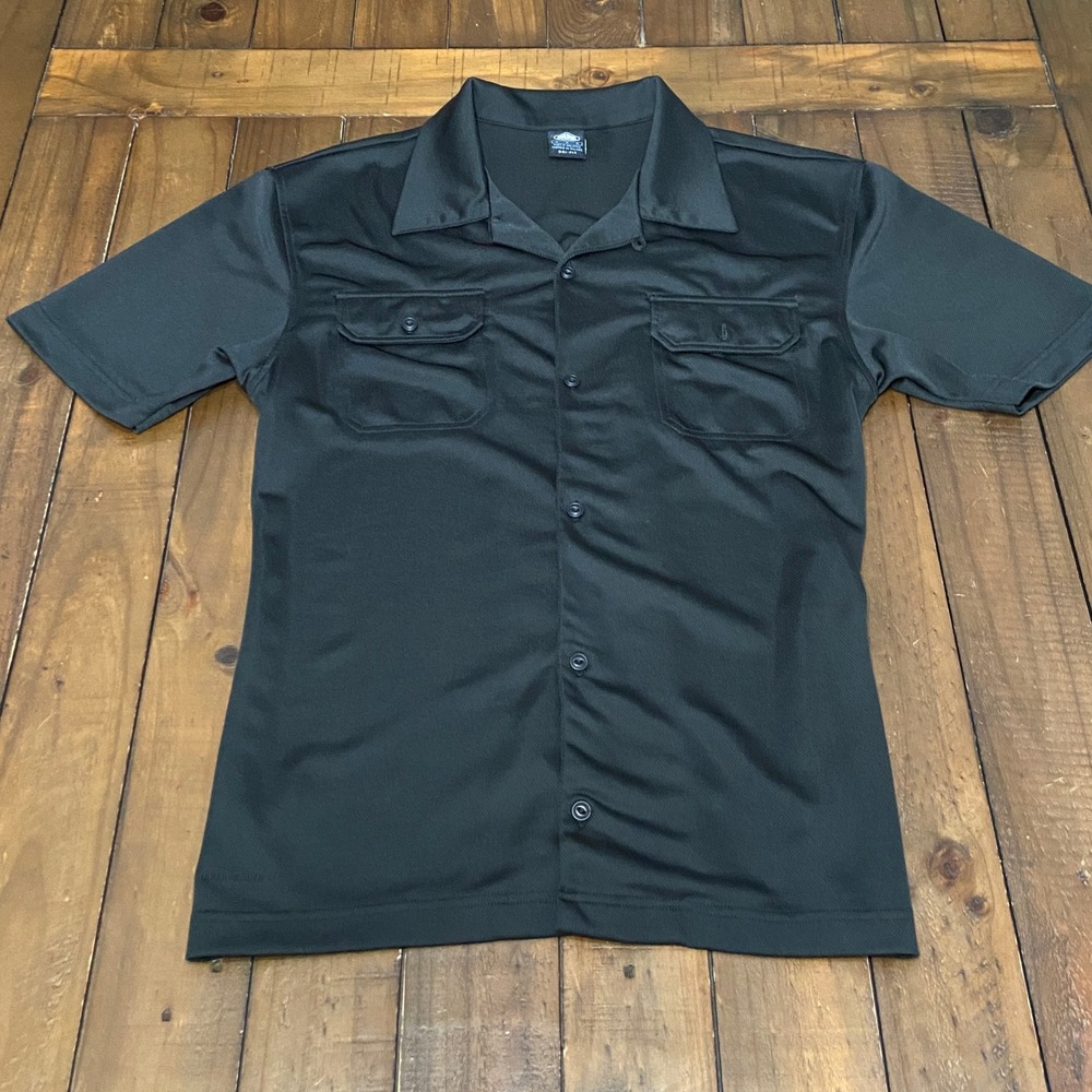VTG Nike ACG Dri-FIT Mens Black Short Sleeve Button Up Tactical Utility Shirt M